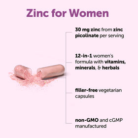 Ingrédients actifs du Zinc Picolinate 30mg sur une table