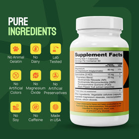 Ingrédients actifs sur l'étiquette des capsules SUNDIAL SUPPLEMENTS