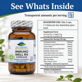 Ingrédients bio du complément alimentaire Pure Mountain Botanicals
