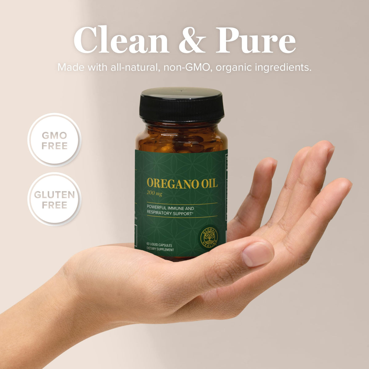 Ingrédients biologiques utilisés dans les capsules d'huile d'origan.