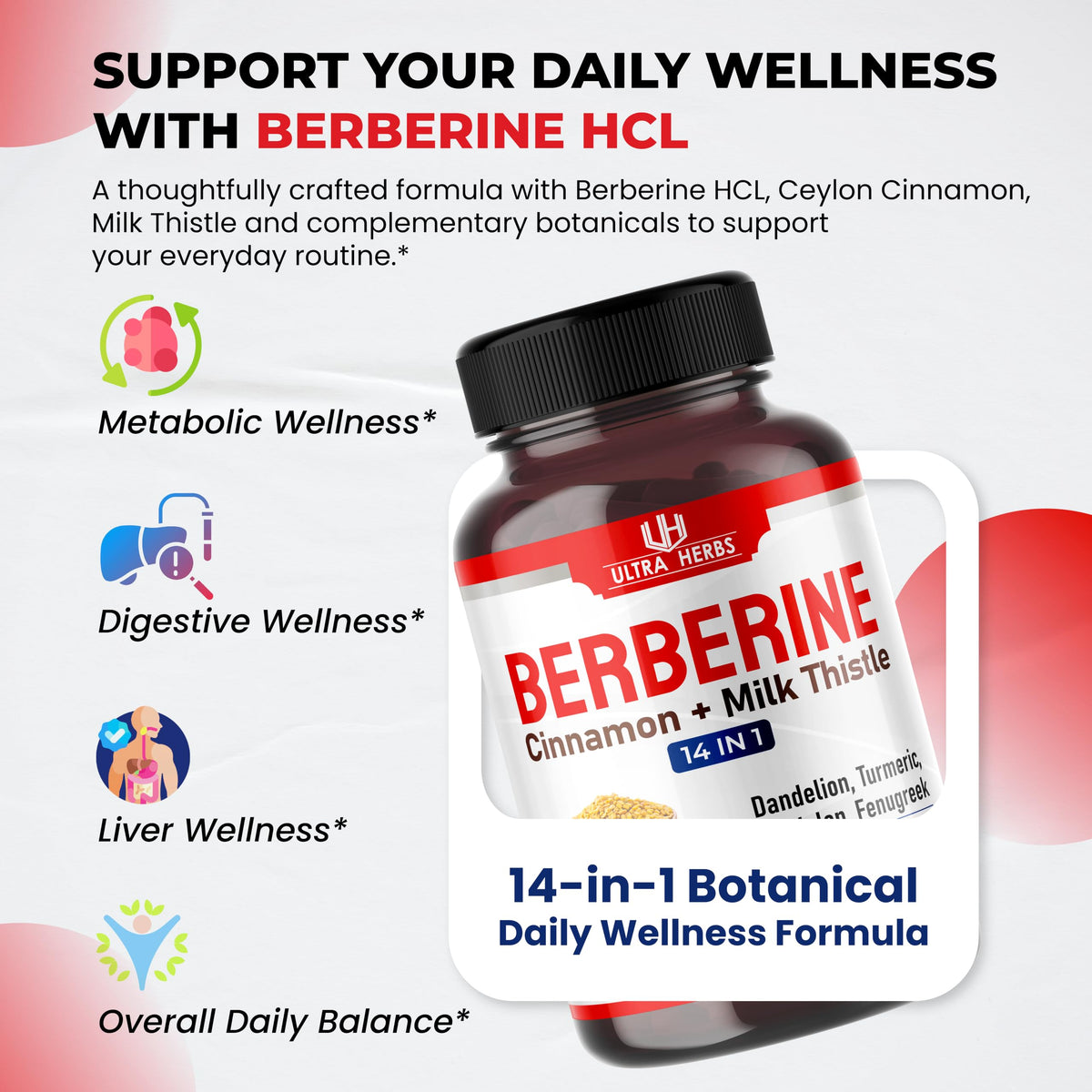 Ingrédients botaniques de la formule Berbérine ULTRA HERBS