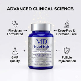 Ingrédients clés de biotine MD sur fond naturel