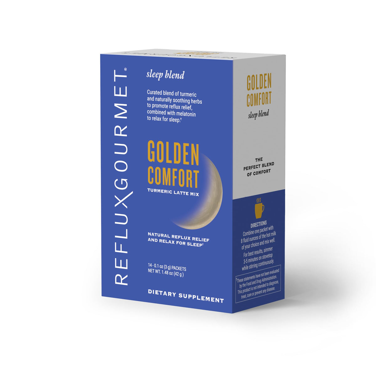 Ingrédients clés du mélange Golden Comfort, incluant curcuma et poivre noir