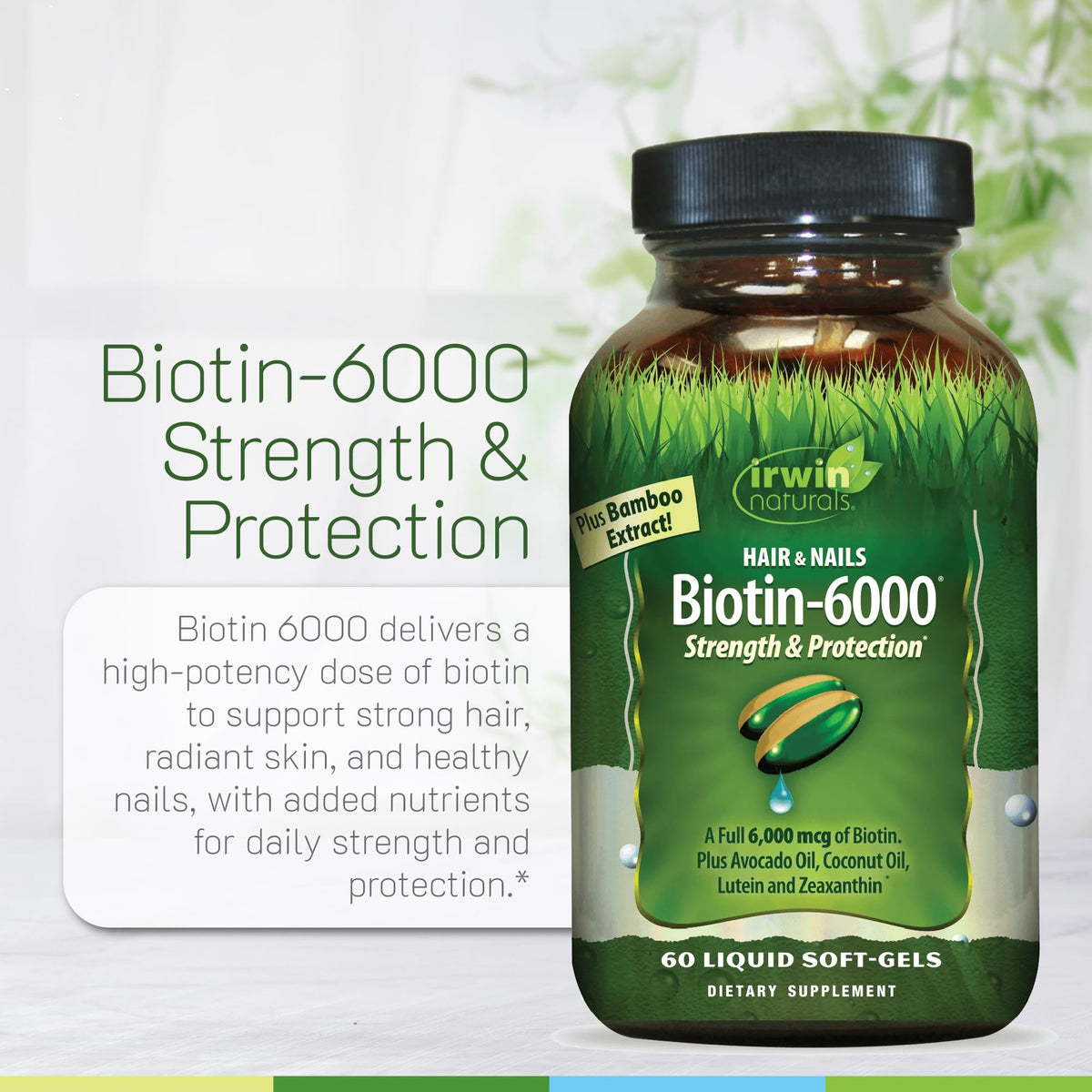 Ingrédients d'Irwin Naturals Biotin-6000 sur l'emballage