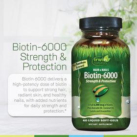 Ingrédients d'Irwin Naturals Biotin-6000 sur l'emballage