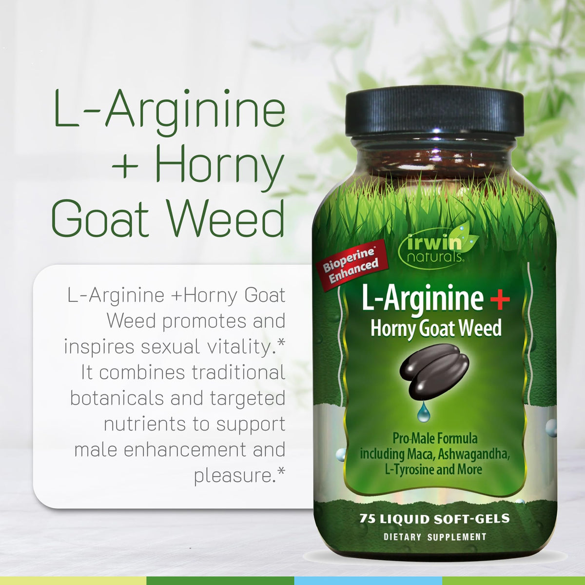 Ingrédients d'Irwin Naturals L-Arginine + Horny Goat Weed