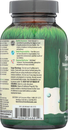 Ingrédients d'Irwin Naturals Stress-Defy sur une table