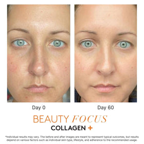 Ingrédients de Beauty Focus Collagen+ sur l'emballage