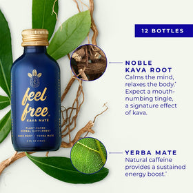 Ingrédients de Botanic Tonics Feel Free Kava Mate sur l'étiquette