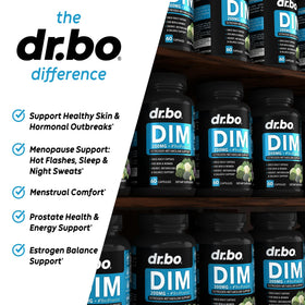 Ingrédients de DR. BO Complément DIM 200mg sur l'étiquette