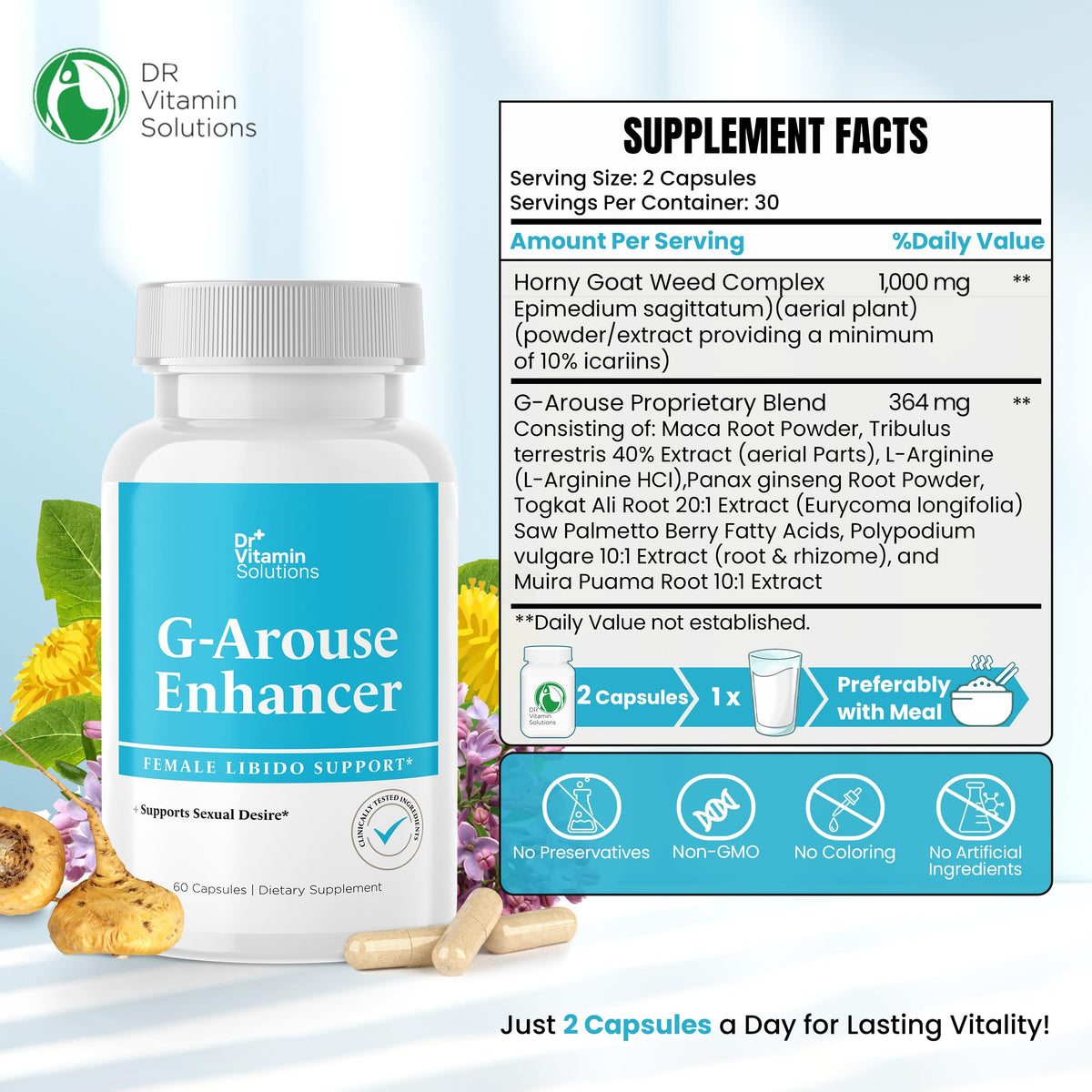 Ingrédients de DR VITAMIN SOLUTIONS Complément Alimentaire Femme
