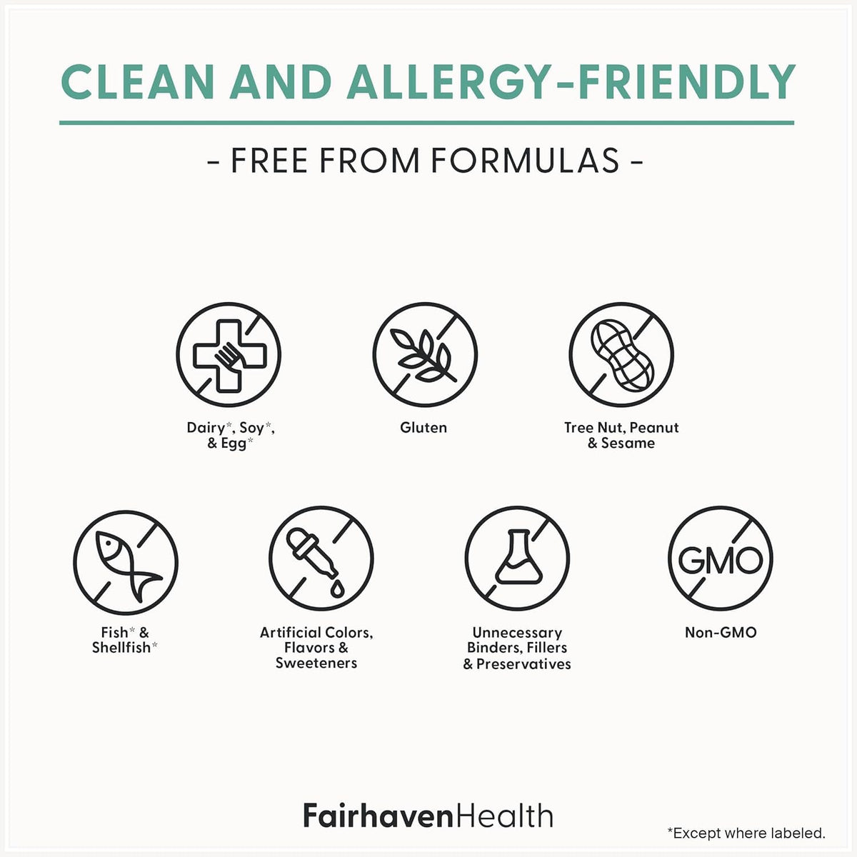 Ingrédients de Fairhaven Health MotilityBoost sur l'étiquette