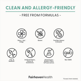 Ingrédients de Fairhaven Health MotilityBoost sur l'étiquette