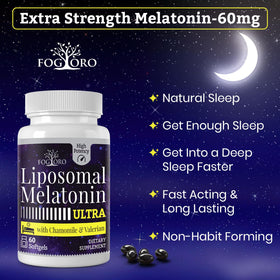 Ingrédients de Fogoro Mélatonine 60mg, incluant camomille et valériane