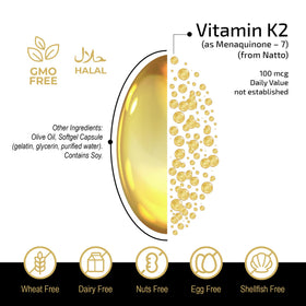 Ingrédients de Fuelup Vitamine K2 MK-7 100 mcg, gélules