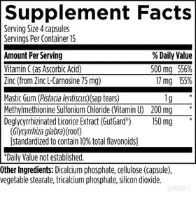 Ingrédients de GastroMend HP sur l'étiquette