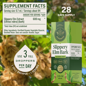 Ingrédients de HERBAMAMA Slippery Elm sur l'étiquette