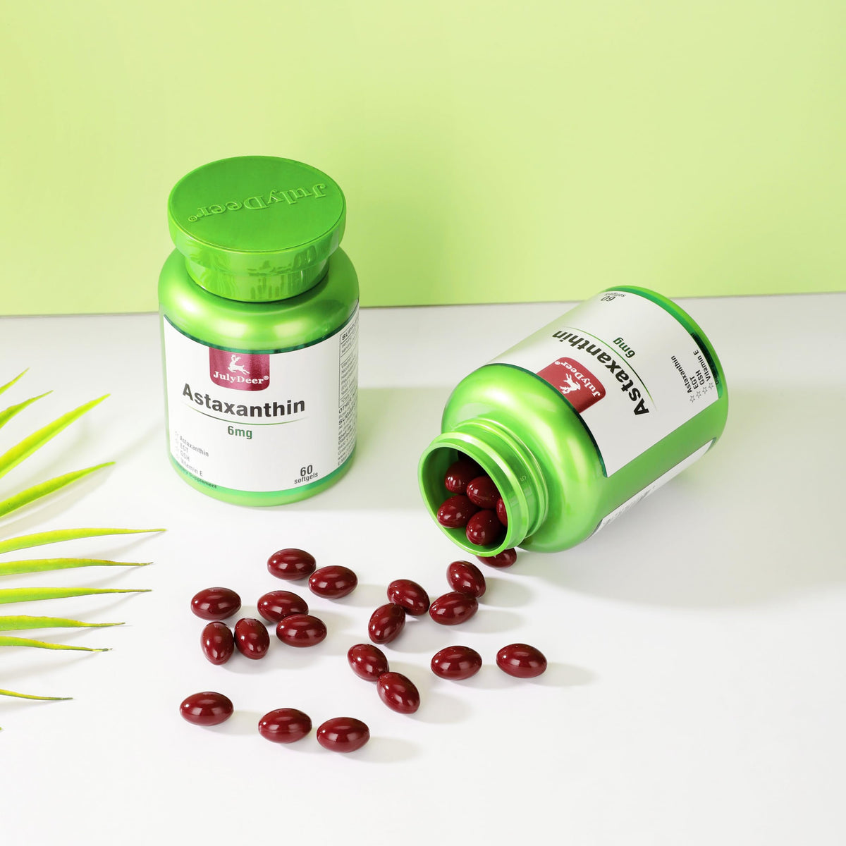 Ingrédients de JulyDeer Astaxanthin 6 mg sur l'étiquette