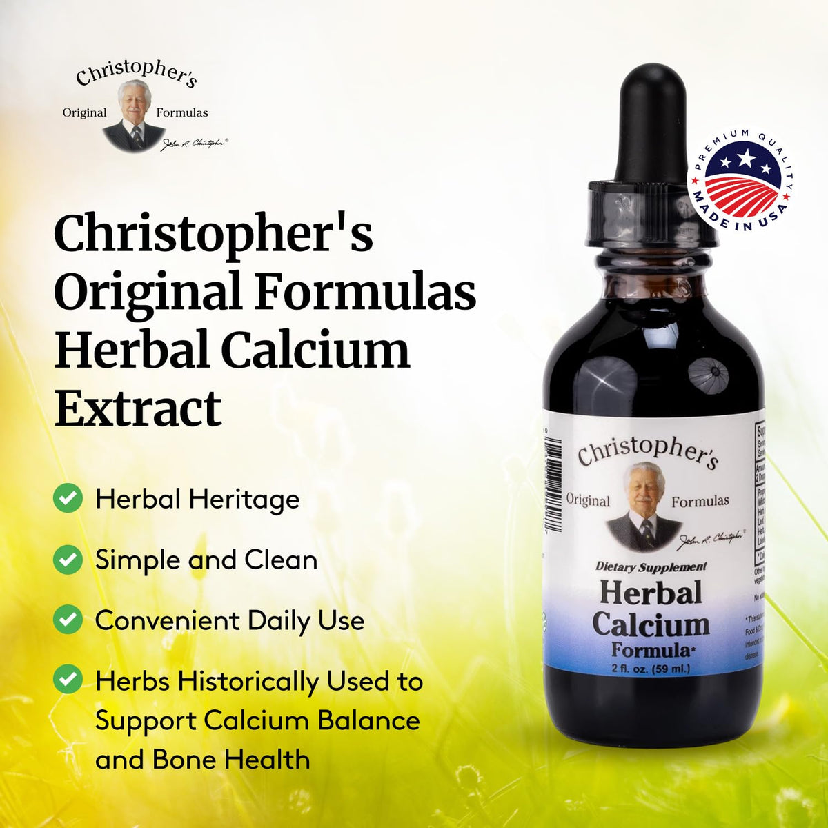 Ingrédients de l'Extrait de Calcium, incluant la prêle et l'ortie