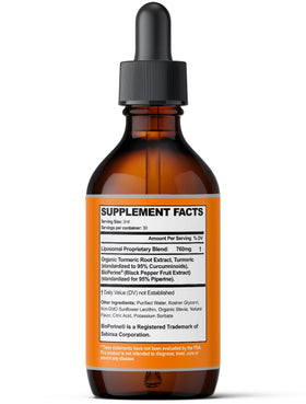 Ingrédients de l'extrait de curcuma Ultra6 Nutrition sur l'étiquette