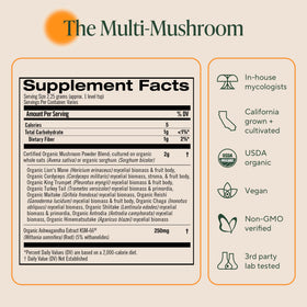 Ingrédients de la poudre de champignons OM MUSHROOM SUPERFOOD