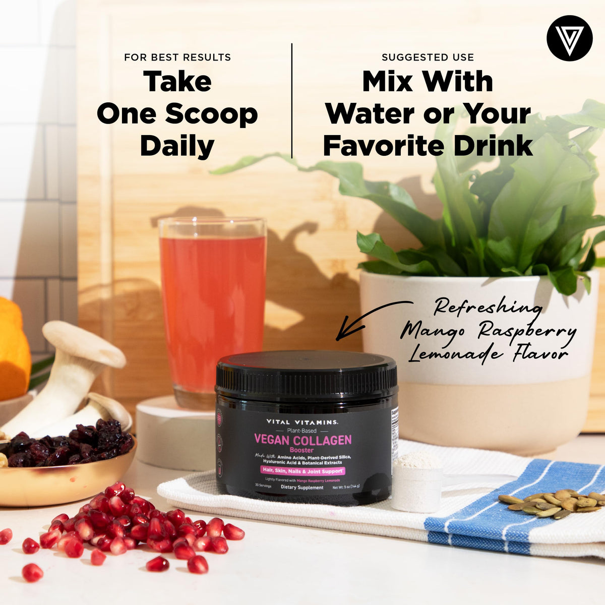 Ingrédients de la poudre de collagène Vital Vitamins