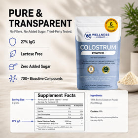 Ingrédients de la poudre de colostrum bovin WELLNESS EXTRACT