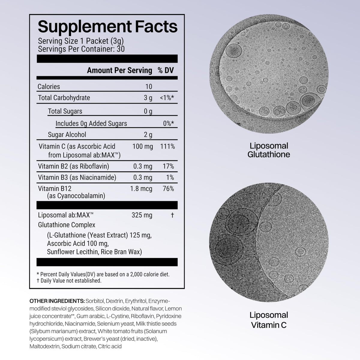 Ingrédients de la poudre de glutathion liposomal Haroutine