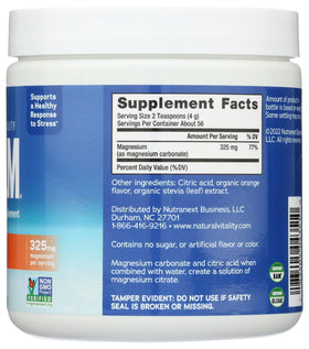 Ingrédients de la poudre de magnésium CALM Natural Vitality