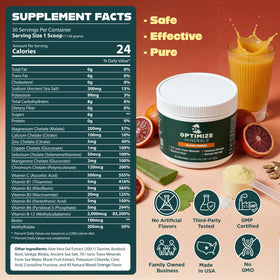 Ingrédients de la poudre de minéraux trace Optimize Minerals