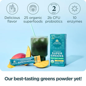 Ingrédients de la poudre de Super Greens Bio Ancient Nutrition