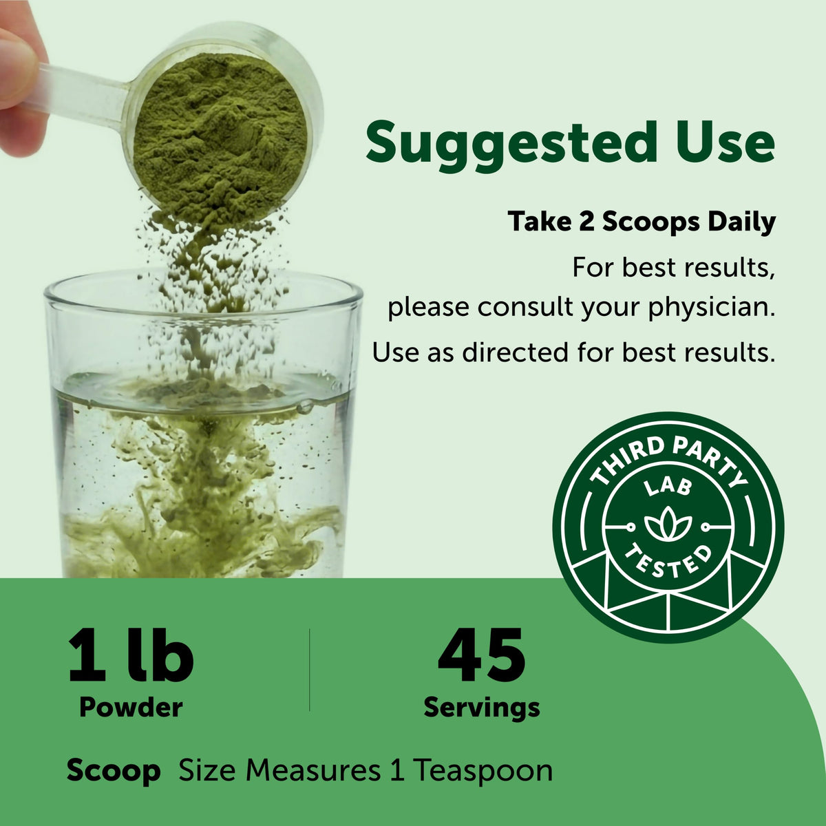 Ingrédients de la Poudre de Super Greens Micro Ingredients sur une table