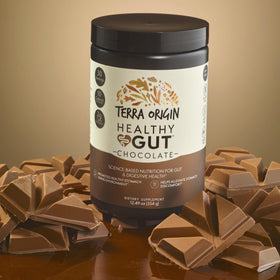 Ingrédients de la poudre Healthy Gut TERRA ORIGIN sur l'étiquette