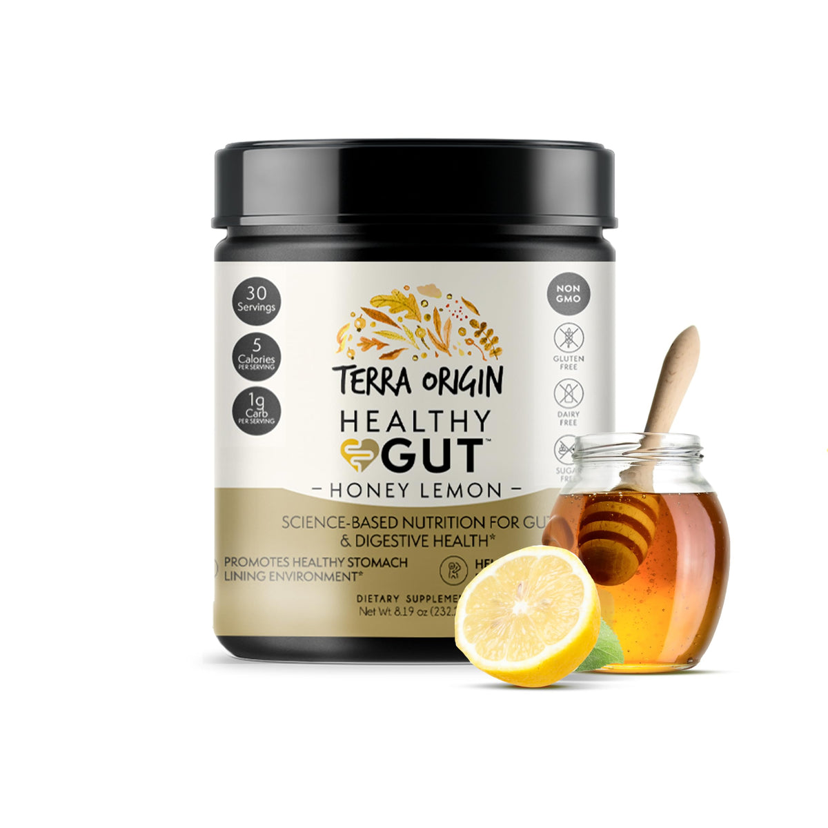 Ingrédients de la Poudre Intestinale Saine TERRA ORIGIN au Miel Citron