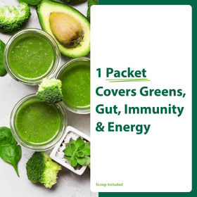 Ingrédients de la poudre Macro Greens, mélange de superaliments