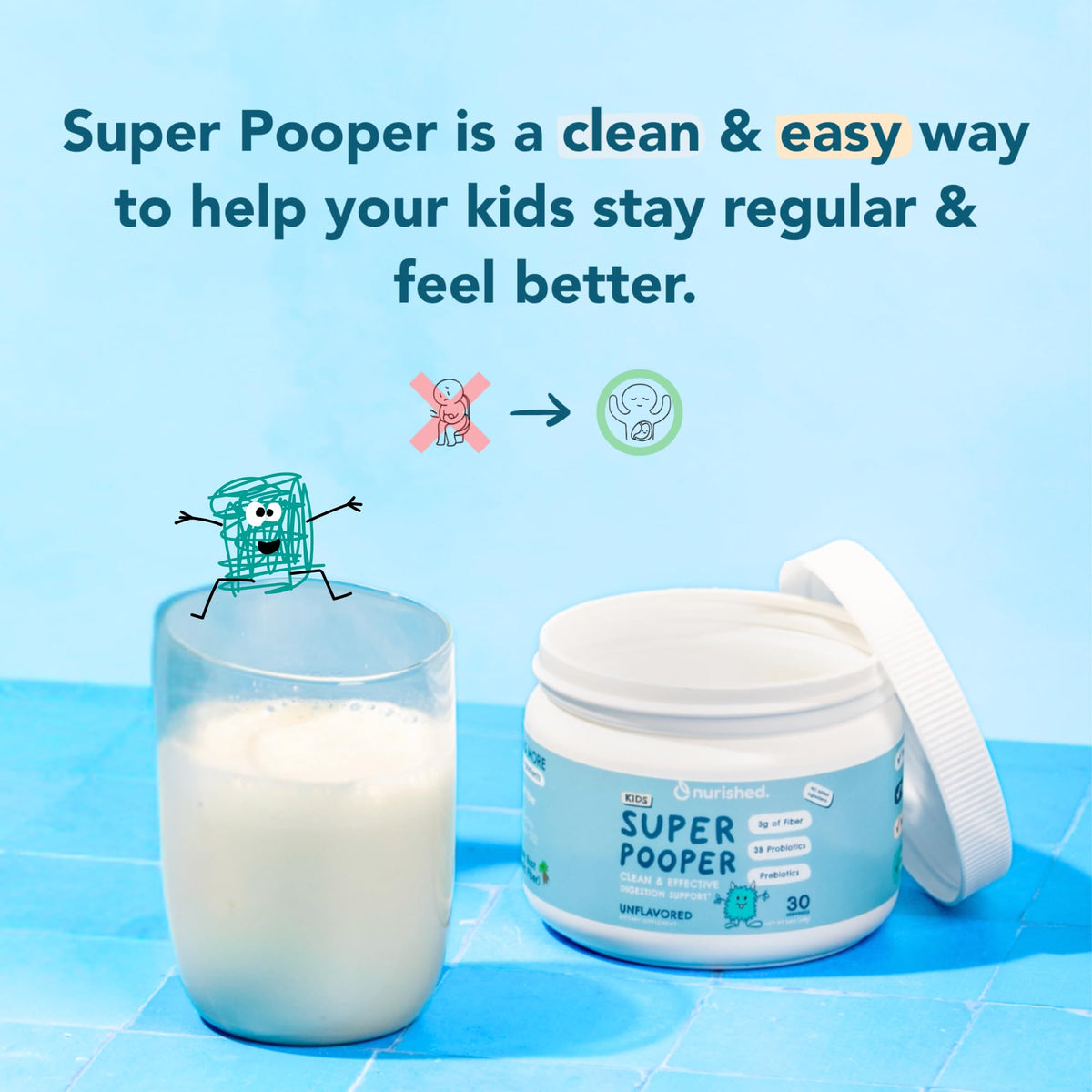 Ingrédients de la poudre Nurished Super Pooper 150g