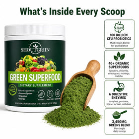 Ingrédients de la Poudre Superaliment Vert SHOUTGRIIN