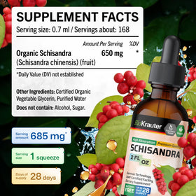 Ingrédients de la teinture de Schisandra BIO KRAUTER