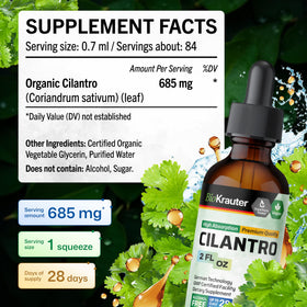 Ingrédients de la Tincture de Coriandre BIO KRAUTER