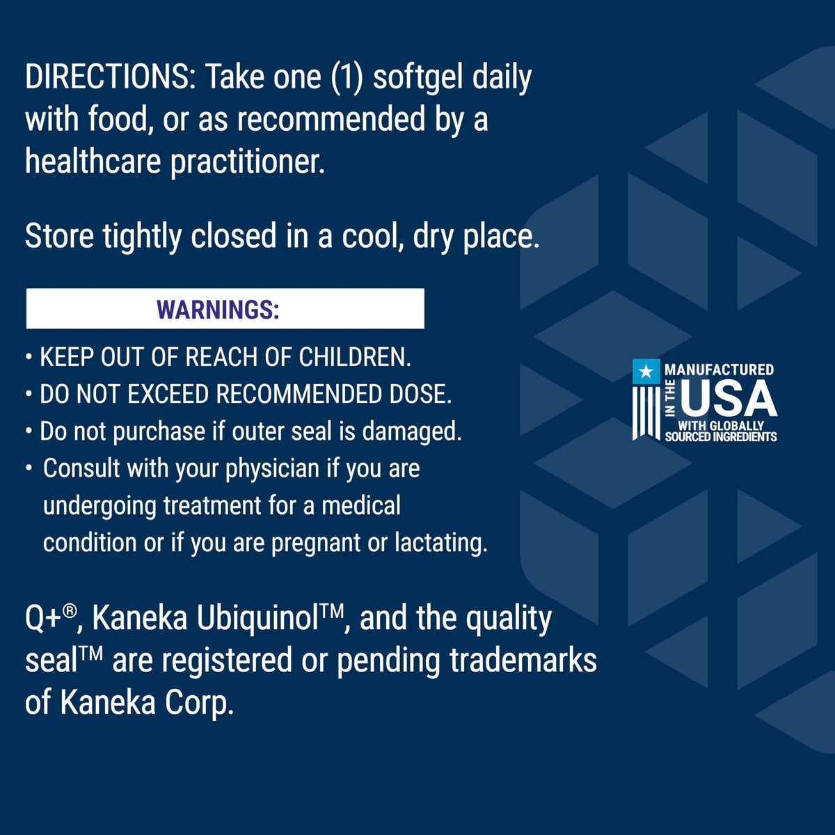 Ingrédients de Life Extension Super Ubiquinol CoQ10