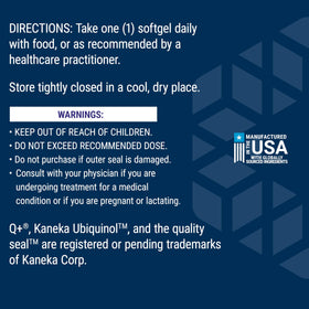 Ingrédients de Life Extension Super Ubiquinol CoQ10