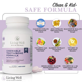 Ingrédients de Living Well Complément Alimentaire Calcium, liste des nutriments
