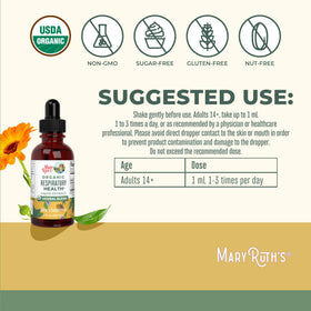 Ingrédients de MARYRUTH'S Complément Alimentaire Liquide Santé Respiratoire Bio