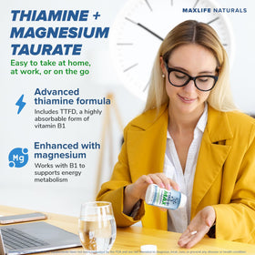 Ingrédients de MAXLIFE NATURALS TTFD B1 100 mg sur l'étiquette
