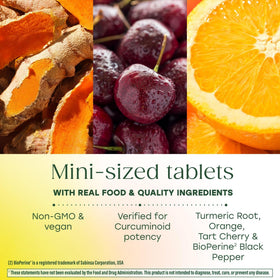 Ingrédients de MegaFood Curcuma Curcumin, cerise acidulée et myrtilles