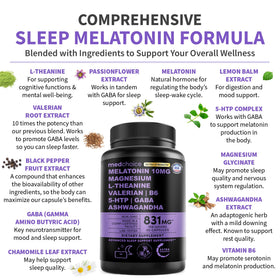 Ingrédients de Mélatonine MEDCHOICE sur l'emballage