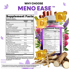 Ingrédients de Meno Ease Clean Nutraceuticals sur fond blanc