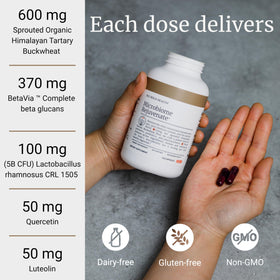 Ingrédients de Microbiome Rejuvenate BIG BOLD HEALTH sur une table