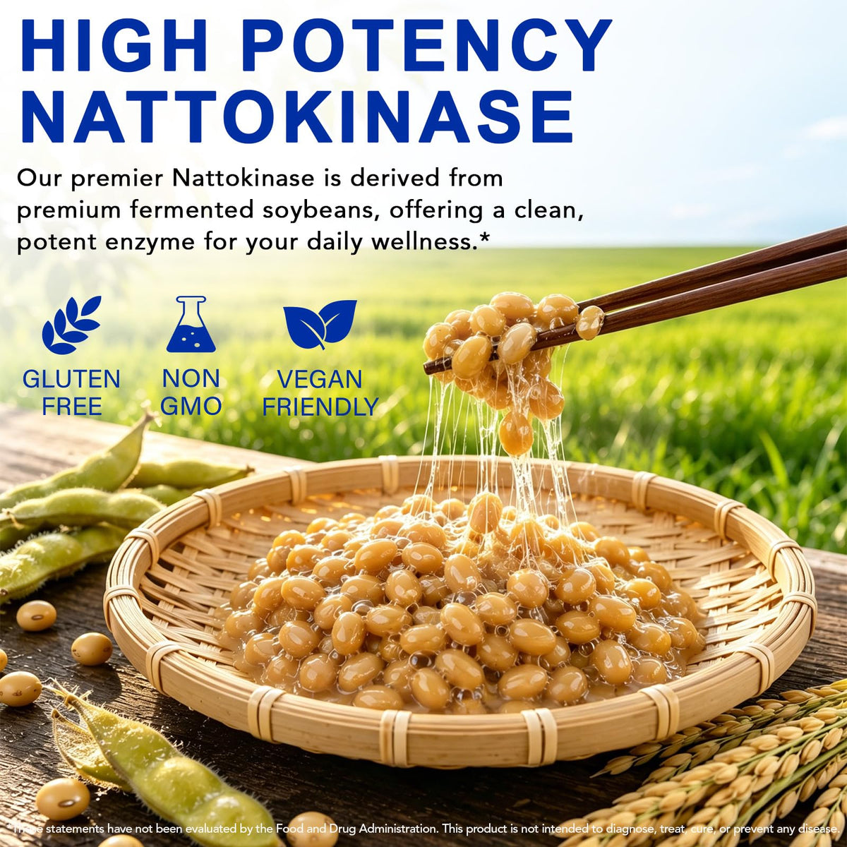 Ingrédients de Nattokinase Nutre Forte sur une table