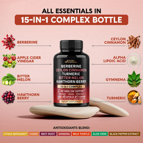 Ingrédients de NUTRAHARMONY Berberine, Cannelle de Ceylan et Karela